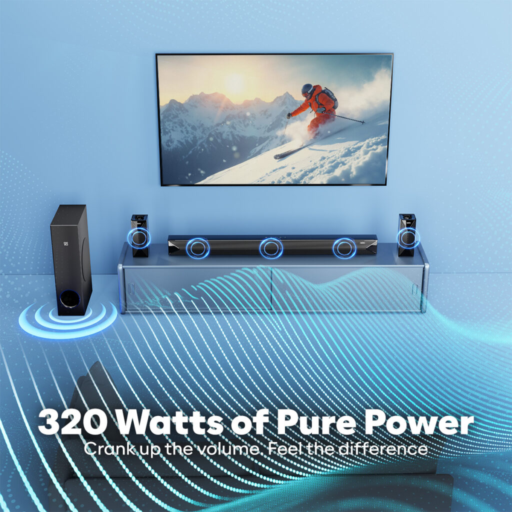 GOVO GoSurLG GoSurround 955 5.1 Channel Soundbar with Subwoofer and Satellite Speakersround 955 sound bar thumbnail 5